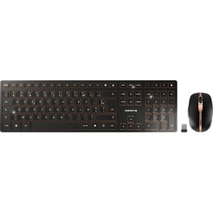 CHERRY DW 9100 SLIM, draadloos toetsenbord en muis set, Belgische layout, AZERTY toetsenbord, oplaadbare batterijen, SX schaarmechanisme, fluisterstille toetsaanslag, zwart-brons