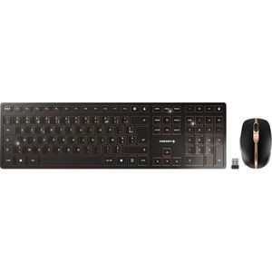 CHERRY DW 9100 SLIM, draadloos toetsenbord en muisset, Belgische lay-out, AZERTY-toetsenbord, oplaadbare batterijen, SX-schaarmechanisme, geluidsarm, zwart-brons