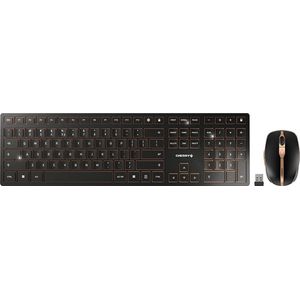CHERRY DW 9100 SLIM, draadloze toetsenbord- en muisset, internationale indeling, QWERTY-toetsenbord, oplaadbare batterijen, SX-schaarmechanisme, fluisterstille toetsaanslag, zwart-brons