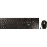 CHERRY DW 9100 Slim, draadloos toetsenbord en muisset, Britse lay-out, QWERTY-toetsenbord, oplaadbare batterijen, SX-schaarmechanisme, ultra-stille slag, zilverwit