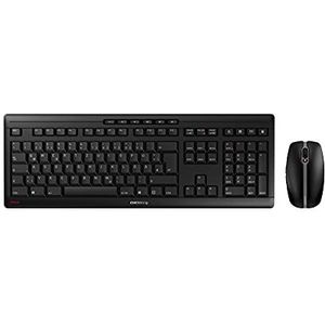 CHERRY STREAM DESKTOP RECHARGE, draadloze desktopset, Tsjechische/Slowaakse lay-out (QWERTZ/QWERTY), 2,4 GHz RF, stil, oplaadbaar, zwart