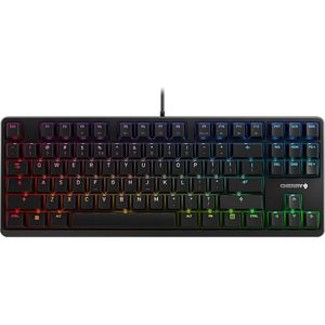 CHERRY G80-3000N RGB TKL, internationale lay-out, AZERTY-toetsenbord, bedraad toetsenbord, mechanisch gaming-toetsenbord, CHERRY MX SILENT RED SWITCHES, zwart