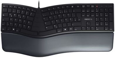 CHERRY KC 4500 ERGO toetsenbord Universeel USB QWERTY Spaans Zwart