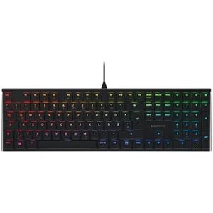 CHERRY MX 10.0N RGB, Duitse lay-out, QWERTZ-toetsenbord, bedraad toetsenbord, mechanisch gaming-toetsenbord, CHERRY MX LOW PROFILE RGB SPEED SWITCHES, zwart