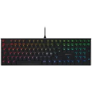 CHERRY MX 10.0N RGB, Panordische lay-out, QWERTY-toetsenbord, bedraad toetsenbord, mechanisch gaming-toetsenbord, CHERRY MX LOW PROFILE RGB SPEED SWITCHES, zwart