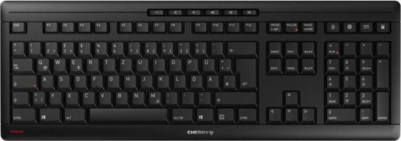 CHERRY Stream Wireless toetsenbord RF draadloos + USB QWERTZ Duits Zwart