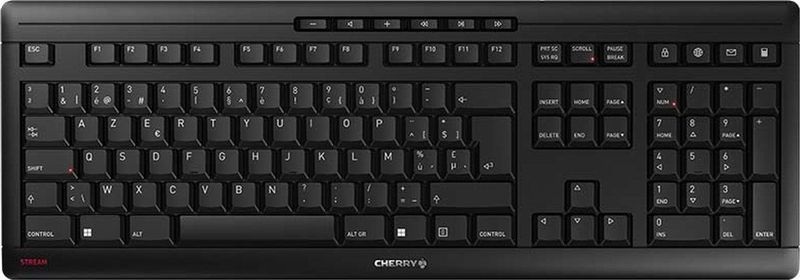 CHERRY Stream Wireless toetsenbord Universeel RF draadloos + USB AZERTY Belgisch Zwart