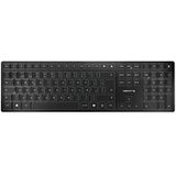 CHERRY KW 9100 SLIM, draadloos toetsenbord, Spaanse indeling, QWERTY-toetsenbord, Bluetooth of draadloze verbinding, SX-schaaractie, oplaadbaar via USB-kabel, plat, zwart-zilver