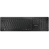 CHERRY KW 9100 SLIM, draadloos toetsenbord, Internationale indeling, QWERTY-toetsenbord, Bluetooth of draadloze verbinding, SX-schaaractie, oplaadbaar via USB-kabel, plat, zwart-zilver