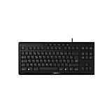 CHERRY STREAM KEYBOARD TKL, Kabelgebundene Tastatur ohne Nummernblock, Französisches Layout (AZERTY), Leiser Tastenanschlag, Einzigartiges Tippgefühl, Schwarz
