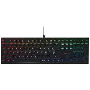 CHERRY MX 10.0N RGB, Zwitsers indeling, QWERTZ-toetsenbord, bedrade toetsenbord, mechanisch gamingtoetsenbord, CHERRY MX LOW PROFILE RGB SPEED-schakelaars, zwart