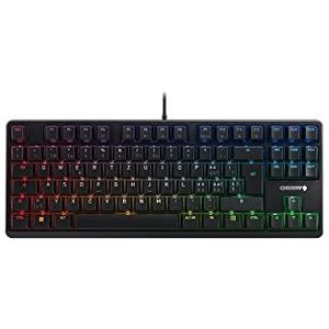 Cherry G80-3000N RGB TKL, Zwitserse lay-out, QWERTZ-toetsenbord, bekabeld toetsenbord, mechanisch gaming-toetsenbord, MX Silent Red-schakelaar, zwart