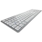 CHERRY - KW 9100 - Draadloos Toetsenbord - Zilverwit - Franse Lay-out (AZERTY), Oplaadbaar, Bluetooth, 24 GHz