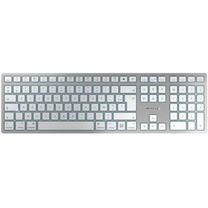 CHERRY - KW 9100 - Draadloos Toetsenbord - Zilverwit - Franse Lay-out (AZERTY), Oplaadbaar, Bluetooth, 24 GHz