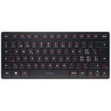 CHERRY KW 9200 MINI, Kompakte Multi-Device-Tastatur für bis zu 4 Geräte, Schweizer Layout (QWERTZ), Bluetooth, 2,4 GHz oder Kabel, Wiederaufladbar, Schwarz