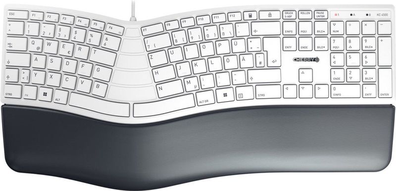 CHERRY KC 4500 ERGO toetsenbord USB QWERTZ Duits Wit