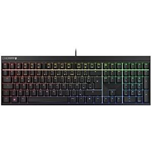 CHERRY MX 2.0S, mechanisch gamingtoetsenbord met RGB-verlichting, Frans indeling (AZERTY), bedraad, ontworpen in Duitsland, Originele MX BROWN-schakelaars, zwart