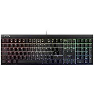 CHERRY MX 2.0S, mechanisch gamingtoetsenbord met RGB-verlichting, Britse lay-out (QWERTY), bedraad, ontworpen in Duitsland, originele MX rode schakelaars, zwart