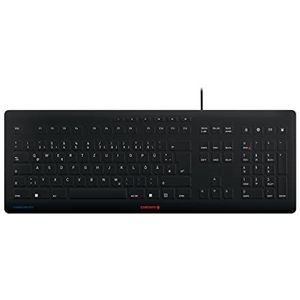 CHERRY TAS STREAM PROTECT KEYBOARD met snoer DE-Lay-out zwart (DE, Bedraad), Toetsenbord, Zwart