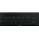 Cherry Stream Protect Wireless Keyboard met afneembare toetsenbordafdekking van siliconen, Duitse lay-out (QWERTZ), plat ontwerp, desinfecteerbaar, zwart