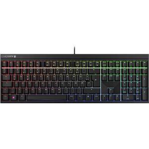 CHERRY MX 2.0S mechanisch gamingtoetsenbord met RGB-verlichting, Amerikaanse internationale lay-out (QWERTY), bekabeld, ontworpen in Duitsland, originele MX RED-schakelaars, zwart