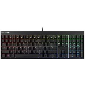 CHERRY MX 2.0S, mechanisch gamingtoetsenbord met RGB-verlichting, US-Internationaal lay-out (QWERTY), bedraad, ontworpen in Duitsland, Originele MX BLUE-schakelaars, zwart