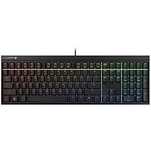 CHERRY MX 2.0S Bedraad gaming toetsenbord met RGB-verlichting, internationale Amerikaanse lay-out (QWERTY) MX Blue Switches zwart