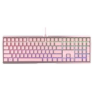 CHERRY MX BOARD 3.0 S, mechanisch gaming-toetsenbord met RGB-verlichting, internationale VS-lay-out (QWERTY), bedraad, robuuste aluminium behuizing, MX BROWN-schakelaars, roze