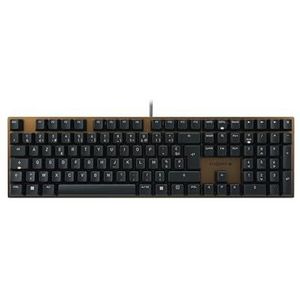 CHERRY KC 200 MX, mechanisch kantoortoetsenbord, Duitse indeling (AZERTY), elegant ontwerp met geanodiseerde metalen plaat, bedraad, MX2A BROWN-schakelaars, Wit/Zilver