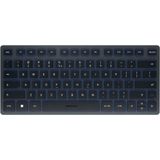 CHERRY KW 7100 MINI BT, Compact Toetsenbord voor Meerdere Apparaten met 3 Bluetooth-kanalen, US-internationale Lay-out (QWERTY), Plat Ontwerp, incl. Draagtas, Slate Blue