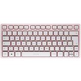 CHERRY KW 7100 Mini BT, compact toetsenbord met meerdere apparaten met 3 Bluetooth®-kanalen, Duitse lay-out (QWERTZ), plat design, draagtas inbegrepen, Cherry Blossom