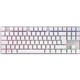 CHERRY MX 8.2 TKL Wireless, draadloos mechanisch gaming-toetsenbord zonder numeriek toetsenblok, Duitse indeling (QWERTZ), RGB-verlichting, inclusief metalen koffer, MX RED-schakelaars, wit