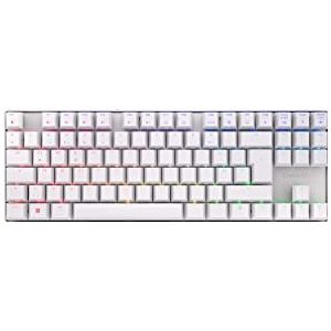 CHERRY MX 8.2 TKL Wireless, draadloos mechanisch gaming-toetsenbord zonder numeriek toetsenblok, Duitse indeling (QWERTZ), RGB-verlichting, inclusief metalen koffer, MX RED-schakelaars, wit