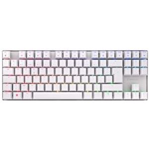 CHERRY MX 8.2 TKL Wireless, draadloos mechanisch gaming-toetsenbord zonder numeriek toetsenblok, Franse indeling (AZERTY), RGB-verlichting, inclusief metalen koffer, MX RED-schakelaars, wit