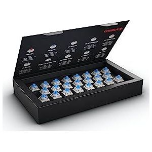 CHERRY MX RGB BLUE SWITCH KIT, Doos met 23 Mechanische Toetsenbordschakelaars, voor DIY, Hot Swap of Gaming Keyboard, Tactiele schakelaar met Klik (Clicky), Loud en tastbaar