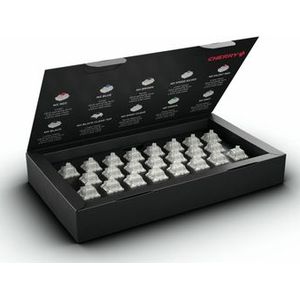CHERRY MX RGB ERGO CLEAR SWITCH KIT, Doos met 23 Mechanische Toetsenbordschakelaars, voor DIY, Hot Swap of Gaming Toetsenbord, Tactiele Schakelaar zonder Klik, Soepel en Voelbaar