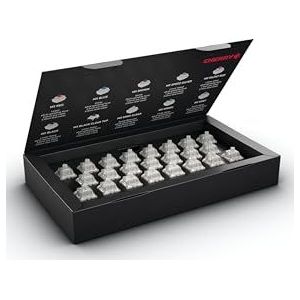 Cherry MX RGB Ergo Clear Switch KIT, doos met 23 mechanische toetsenbordschakelaars, voor doe-het-zelf, hot swap of gaming-toetsenbord, touch-schakelaar zonder klik, licht en merkbaar