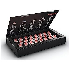 CHERRY MX RGB RED SWITCH KIT, Doos met 23 Mechanische Toetsenbordschakelaars, voor DIY, Hot Swap of Gaming Keyboard, Lineaire Schakelaar zonder Klik, Soepel en Direct