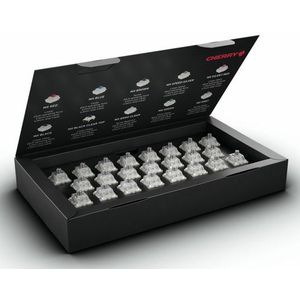 CHERRY MX RGB SPEED SILVER SWITCH KIT, Doos met 23 Mechanische Toetsenbordschakelaars, voor DIY, Hot Swap of Gaming Keyboard, Lineaire Schakelaar zonder Klik, Snel en Direct