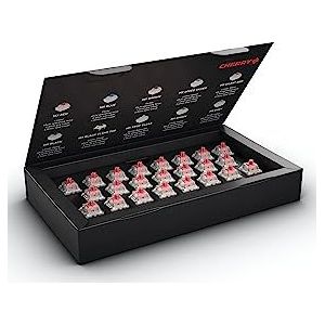 CHERRY MX RGB Silent Red Switch KIT, doos met 23 mechanische toetsenbordschakelaars, voor doe-het-zelf, hot swap of gaming-toetsenbord, lineaire schakelaar zonder klik, licht en stil