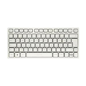 Cherry KW 7100 Mini BT, compact toetsenbord voor meerdere apparaten met 3 Bluetooth®-kanalen, Duitse lay-out (QWERTZ), plat design, draagtas inbegrepen, melkwit