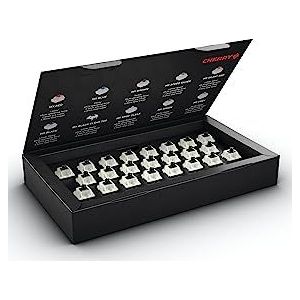 CHERRY MX BLACK CLEAR TOP SWITCH KIT, Doos met 23 Mechanische Toetsenbordschakelaars, voor DIY, Hot Swap of Gaming Keyboard, Lineaire Schakelaar zonder Klik, Krachtig en Direct