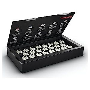 CHERRY MX Black Clear Top Switch Kit, 23 schakelaars voor mechanisch toetsenbord, voor doe-het-zelf, hot-swap of gaming-toetsenbord, lineaire schakelaar zonder klik, krachtig en direct