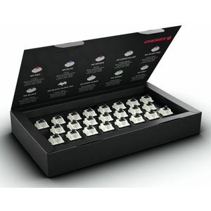 CHERRY MX BLACK CLEAR TOP SWITCH KIT, Doos met 23 Mechanische Toetsenbordschakelaars, voor DIY, Hot Swap of Gaming Keyboard, Lineaire Schakelaar zonder Klik, Krachtig en Direct