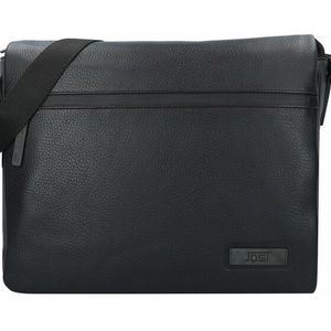 Jost Stockholm Messenger Bag Leer 38 cm Laptopcompartiment schwarz