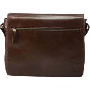 Jost Skagen Aktetas Messenger Leer 38 cm Laptop compartiment  bruin
