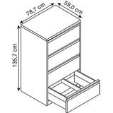 CP C 2000 Acurado Hängeregistraturschrank lichtgrau 4 Schubladen 78,7 x 59,0 x 135,7 cm