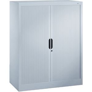 C+P Roldeurkast met horizontale roldeuren, h x b x d = 1230 x 1000 x 420 mm, 2 legborden, 3 ordnerhoogtes, lichtgrijs