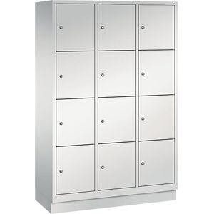 Vakkenkast CLASSIC met sokkel, 3 afdelingen, elk 4 vakken, afdelingsbreedte 400 mm C+P