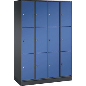 INTRO stalen lockerkast, vakhoogte 580 mm, b x d = 1220 x 500 mm, 12 vakken C+P